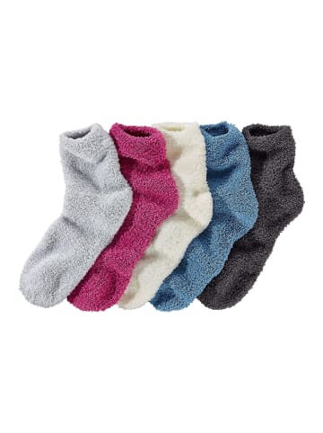 LAVANA basic Kuschelsocken in silbergrau meliert, ecru, pink, blau, anthrazit