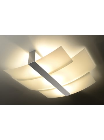 Nice Lamps Deckenleuchte MARETT in Chrom stahl weiß glas Minimalistisch loft E27 NICE LAMPS