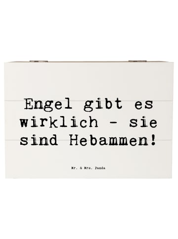 Mr. & Mrs. Panda Aufbewahrungsbox Spruch Hebamme Engel mit Spruch in Weiß