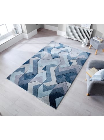 KADIMA DESIGN Langlebiger und pflegeleichter Designer-Teppich in Blau