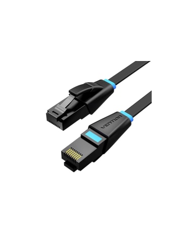 Vention Flaches Netzwerkkabel UTP CAT6  Ethernet 1000 Mbit/s 35m Schwarz in Schwarz