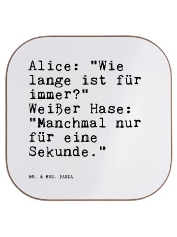 Mr. & Mrs. Panda Untersetzer Glas AliZeichen: "Wie lange ist... mit S... in Weiß