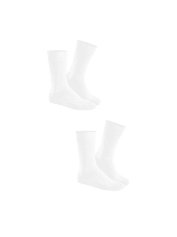 Hudson Socken Only 2-Pack druckfreier Bund in White