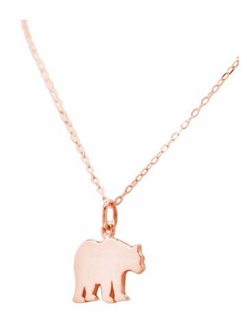 Gemshine Halskette mit Anhänger Bär, Bärmama oder Bärpapa Tier der Natur, Wildlife in rose gold coloured