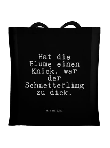 Mr. & Mrs. Panda Jutetasche Hat die Blume einen... mit Spruch in Schwarz
