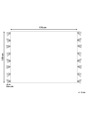 Beliani Kuscheldecke CAYIR in Beige/Schwarz - (W) 130 x (H) 1 x (L) 170 cm