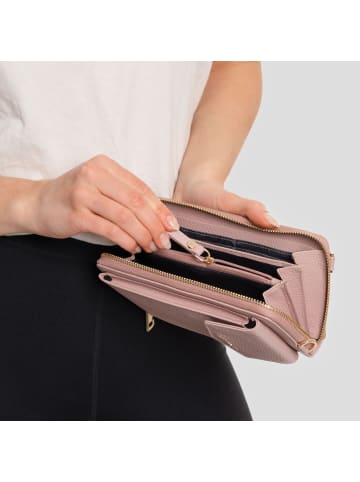 Lazarotti Bologna Leather Zip-Around Geldbörse Handytasche Leder 19 cm in rose