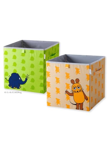 Lifeney Aufbewahrungsbox "DieMaus" 2er-Set – 33 x 33 x 33 cm