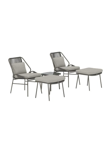 ebuy24 Lounge-Set Zakynthos (5-teilig) Braun 45 x 45 cm