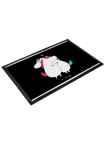 Mr. & Mrs. Panda fußmatte Einhorn Mitteilung ohne Spruch in Schwarz