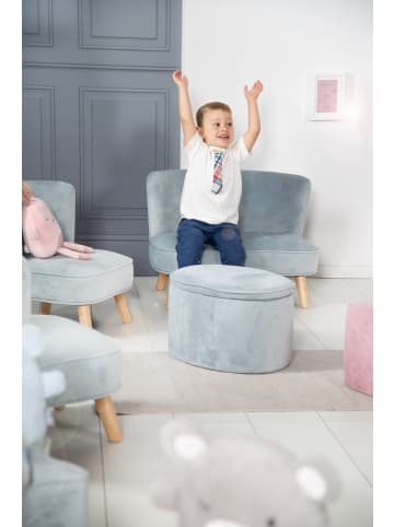 roba Lil Sofa' Kindercouch, bequem, Holzfüße & Samtstoff Sky/Hellblau