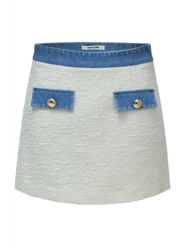 Salsa Jeans Shorts Tweed Skort With Denim Belt in Light Beige