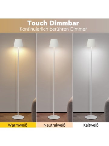 ZMH Stehlampe 125cm in weiß 3000-6500K dimmbar 2W