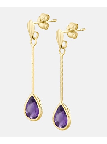 Vanlere Ohrhänger aus 375 Gelbgold mit Amethyst