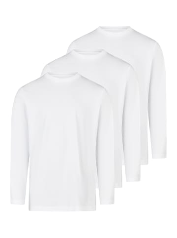 Ragman Langarmshirt Basic in Weiß