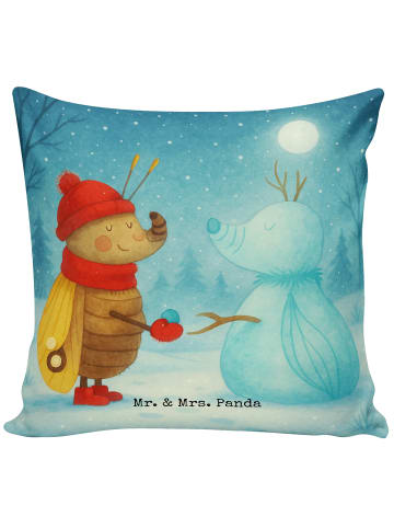 Mr. & Mrs. Panda Kissen Nachtfalter Schneemann Design ohne Spruch in Weiß