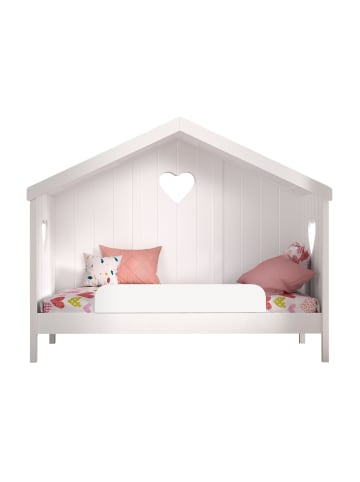 58 aufm Kessel HAUSBETT Kamila 2 213x172x99 mit Rückwand aus Massivholz+MDF in Weiß