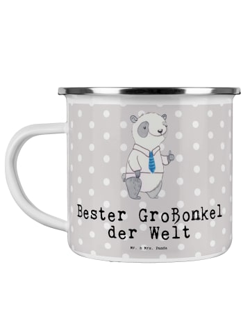 Mr. & Mrs. Panda Tasse Panda Bester Großonkel der Welt mit Spruch in Grau Pastell