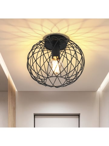 ZMH Deckenleuchte in Schwarz 1-flammige E27 H 19cm