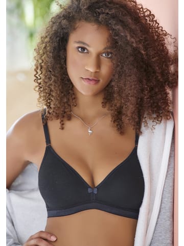 PETITE FLEUR Bralette-BH in silbergrau-meliert+schwarz