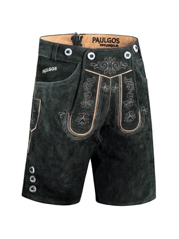 PAULGOS Lederhose Kurz Echtleder HK2 in Grau