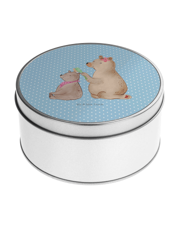 Mr. & Mrs. Panda Blechdose rund Bär Kind ohne Spruch in Blau Pastell