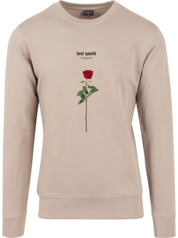 Mister Tee Pullover "Lost Youth Rose Crewneck" in Beige