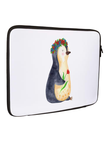 Mr. & Mrs. Panda Notebook Tasche Pinguin Blumen ohne Spruch in Weiß