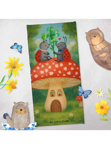 Mr. & Mrs. Panda Strandhandtuch Marienkäfer Fliegenpilz Design o... in Gelb Pastell