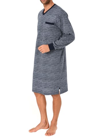 NORMANN Nachthemd langarm Bündchen print - 70198 in grau