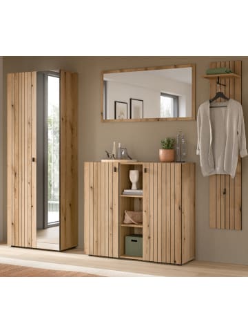 Inn.Furn Garderoben-Set Evoke Eiche 4-teilig 237 cm, Garderobenkombination viel Stauraum