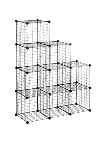 HOMCOM Würfelregal in Schwarz 105L x 35B x 105H cm