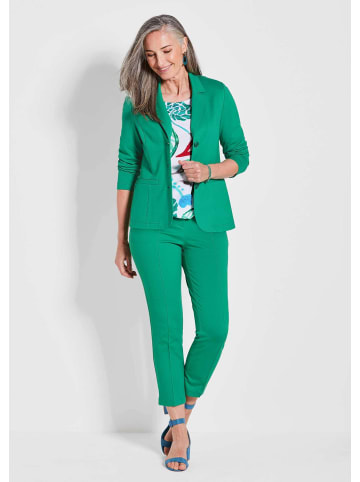 GOLDNER Kurzgröße:  Damen elegante Jacke aus Stretchjersey in grün