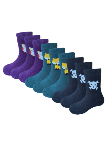 Yalion 9er Pack Socken Halbplüsch in multicolored