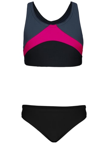 Aquarti Mädchen Sport Bikini Racerback Bustier & Bikinislip in graphit
