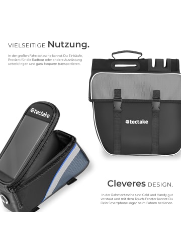 tectake Set Fahrradtasche Georg - wasserabweisend und robust