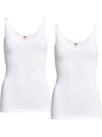 Con-ta Baumwolle, Feinripp Unterhemd 2er-Pack in weiß