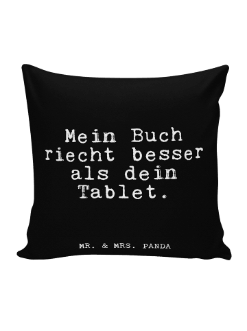 Mr. & Mrs. Panda Kuschelkissen 40x40 Mein Buch riecht besser... ... in Schwarz