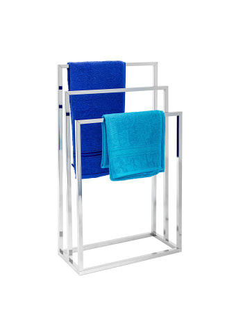 relaxdays Handtuchständer in Silber - (B)46 x (H)82,5 x (T)21 cm