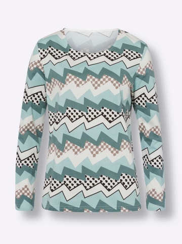 Sieh an! Langarm-Shirt in kalkmint-jade-bedruckt