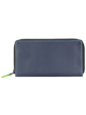 MYWALIT Large Double Zip Around Purse Geldbörse Leder 18 cm black/pace