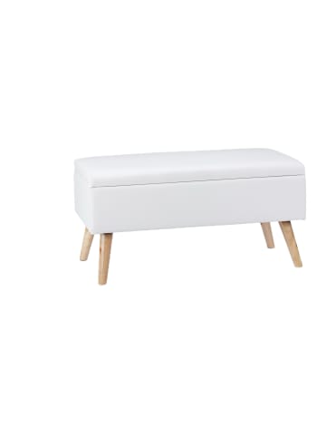 relaxdays Sitzbank in Weiß - (B)80 x (H)40 x (T)39,5 cm