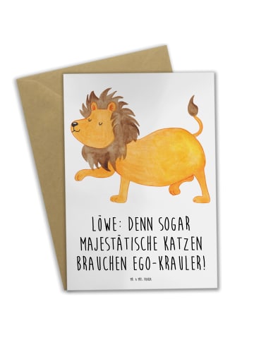 Mr. & Mrs. Panda Grußkarte Majestätischer Löwe mit Spruch in Weiß