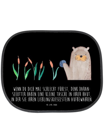 Mr. & Mrs. Panda Sonnenschutz Auto Otter Stein mit Spruch in Schwarz