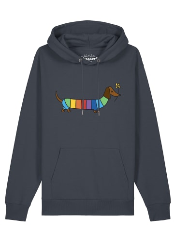 wat? Apparel Sweatshirt Regenbogen Dackel in India Ink Grey