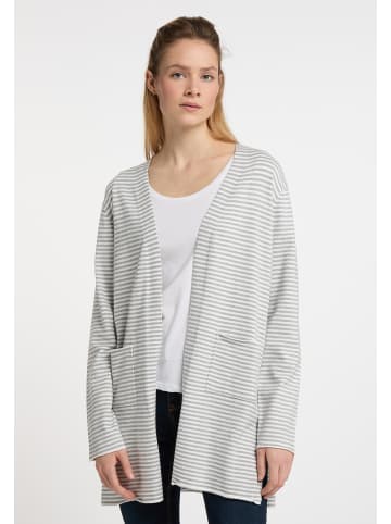 DreiMaster Maritim Cardigan in Wollweiss Grau Melange