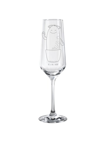 Mr. & Mrs. Panda Champagnerkelch Kaktus Heilig ohne Spruch in Transparent