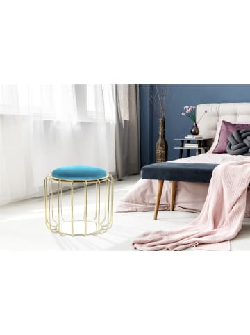 Kayoom Beistelltisch Pouf Comfortable 110 in türkis - gold