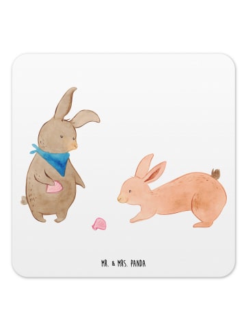 Mr. & Mrs. Panda Tischuntersetzer Hasen Muschel ohne Spruch in Weiß
