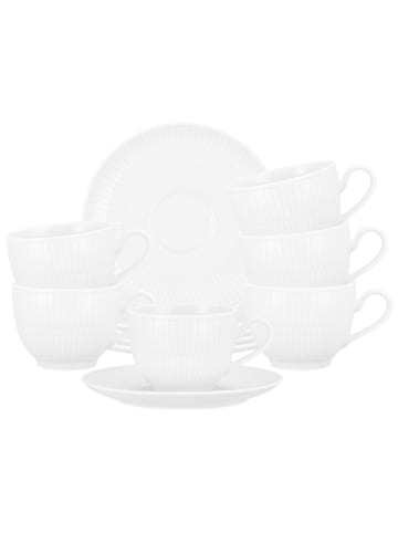 Seltmann Weiden 6er Set Kaffeetassen mit Untertassen Amina 250 ml in Weiß